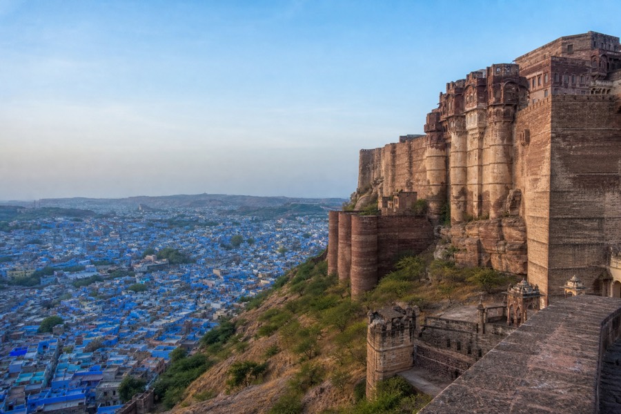 Mehrangarh Fort and Blue City view in Jodhpur